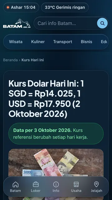 Kurs hari ini (mode gelap)