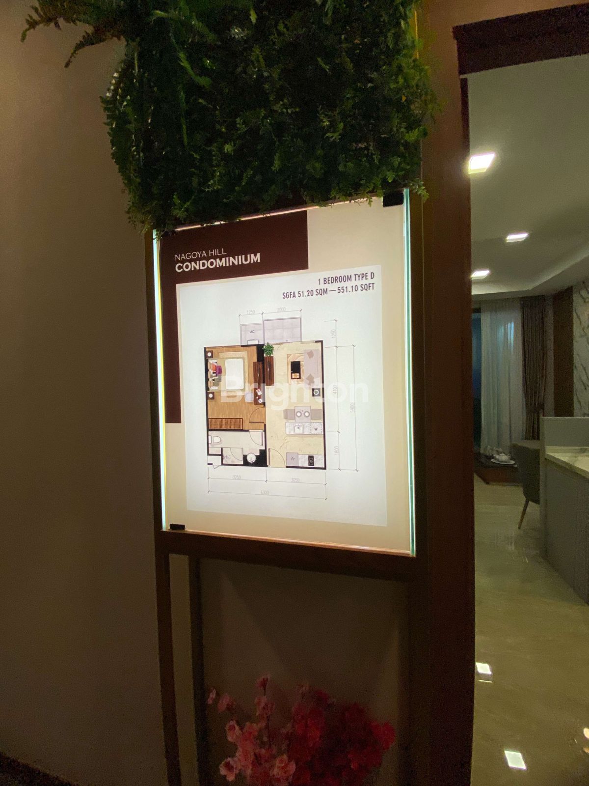 Unit floor-plan display in Nagoya Hill Condominium show unit Batam