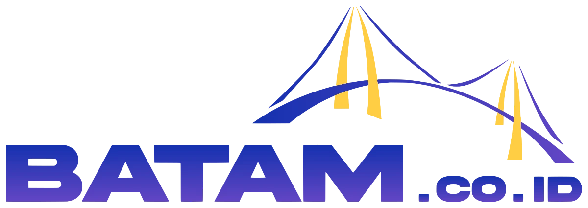 Logo BATAM.co.id berwarna: Jembatan Barelang di atas tulisan BATAM