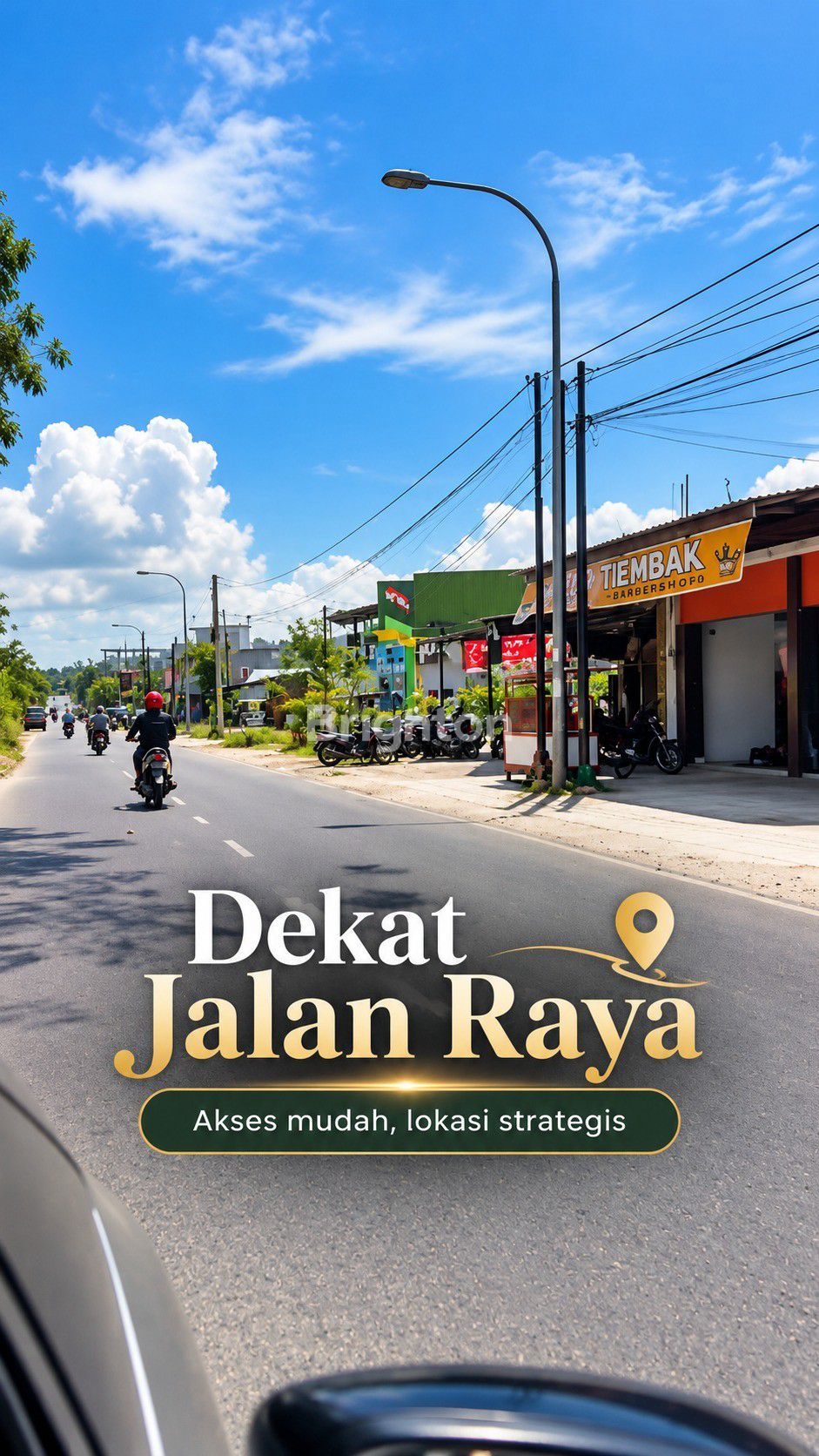 Graphic showing the Tiban Mentarau land beside the main road, Batam