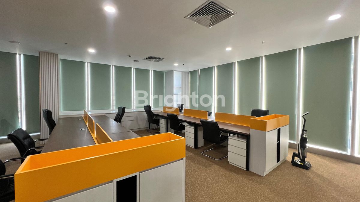 Open-plan desks in Harbour Bay office space, Batam