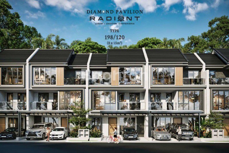 Fasad modern rumah Diamond Pavilion tipe 198/120 Batam