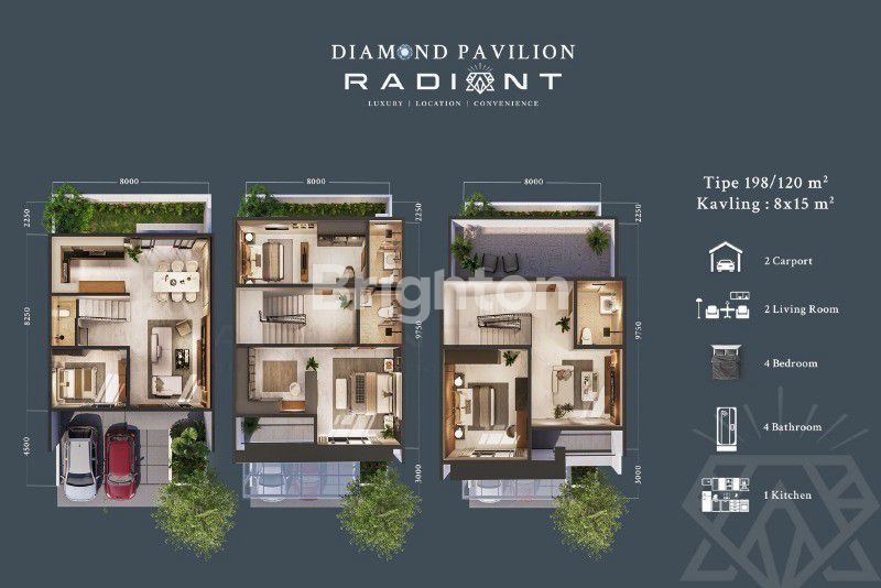 Ruang tamu rumah Diamond Pavilion Radiant Batam