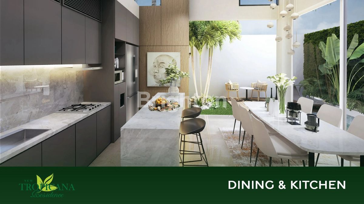 Ilustrasi dapur dan ruang makan rumah tipe Ibiza New Tropicana Batam